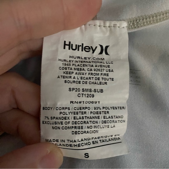 HURLEY Women's UPF 50+ Full-Zip Long-Sleeve Hoodie Floral Rashguard Sweater Sz S - Picture 4 of 7